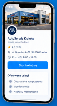 Wizytówka serwisu w aplikacji Moje Maszyny